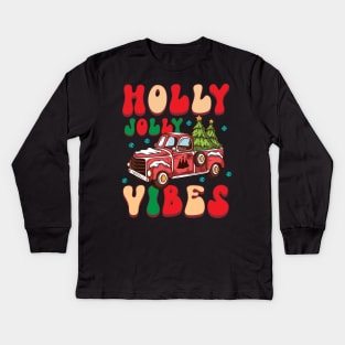 holly jolly Vibes Kids Long Sleeve T-Shirt